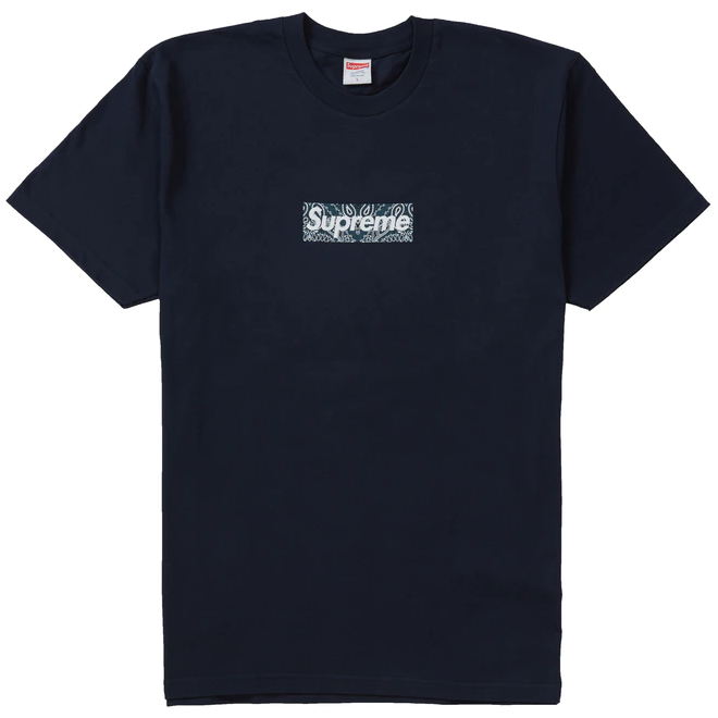 Supreme Bandana Box Logo Tee Navy - Sn Supply