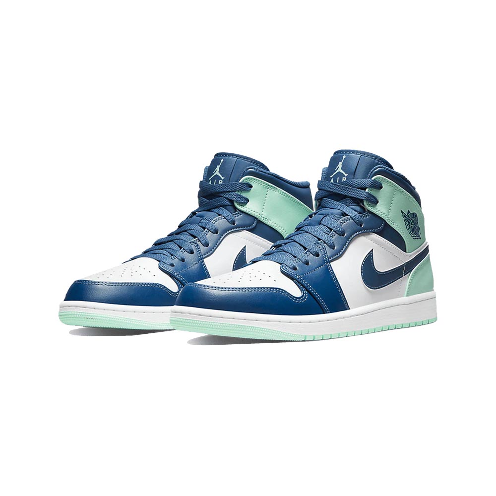 Nike Air Jordan 1 Mid Blue Mint - 554724-413 - Sn Supply Solo Sneakers Originali