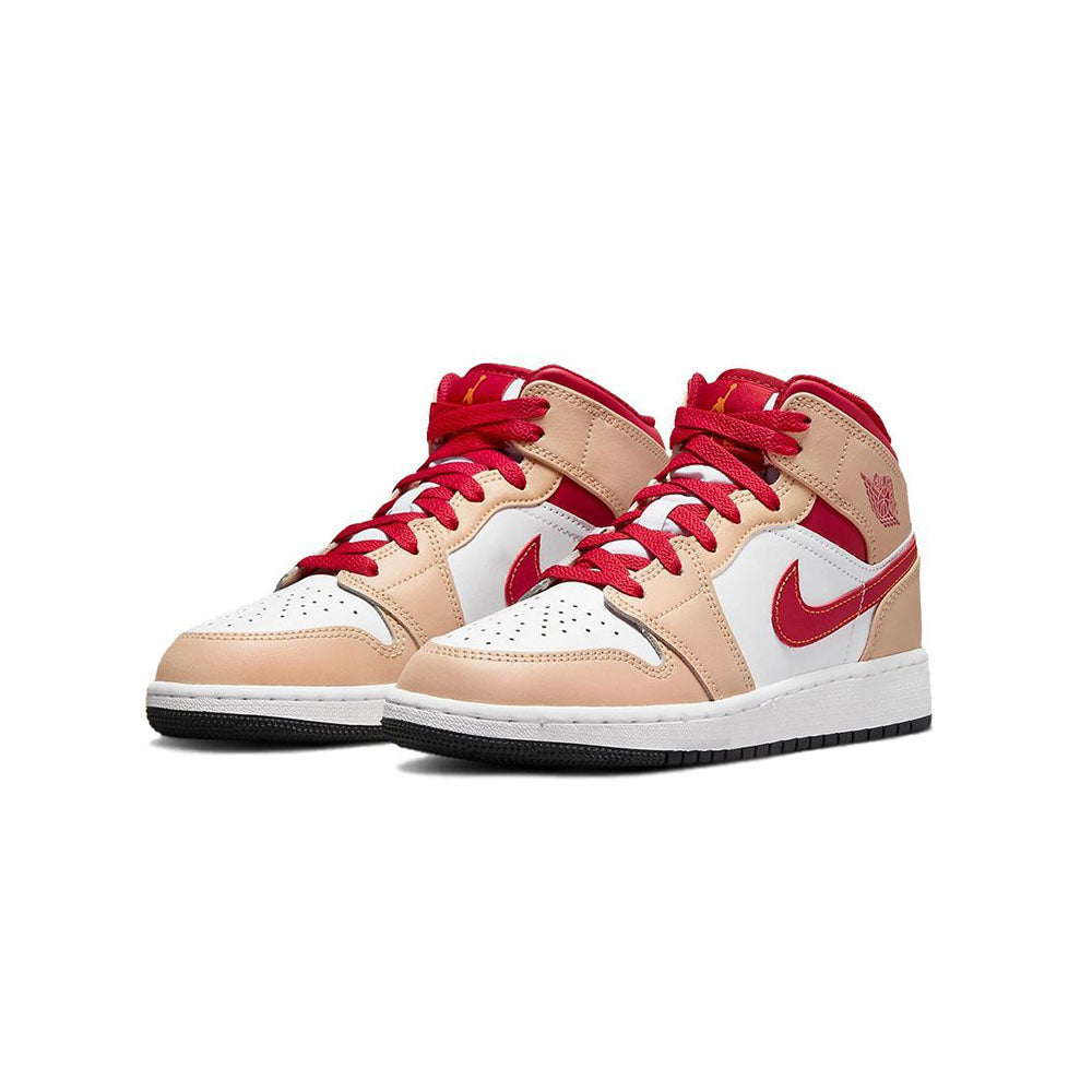 Nike Air Jordan 1 Mid Light Cardinal Curry - 554725-201 - Sn Supply Solo Sneakers Originali