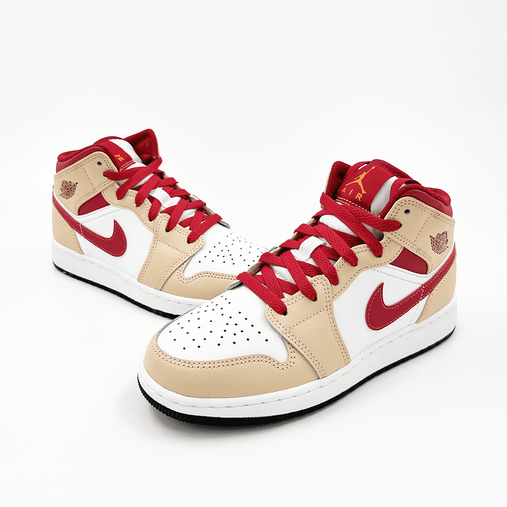 Nike Air Jordan 1 Mid Light Cardinal Curry - 554725-201 - Sn Supply Solo Sneakers Originali