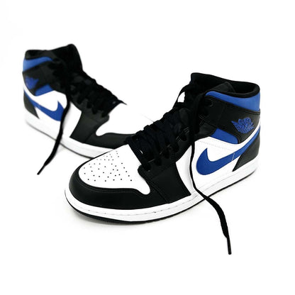 Nike Air Jordan 1 Mid White Black Racer Blue - 554725-140 - Sn Supply Solo Sneakers Originali