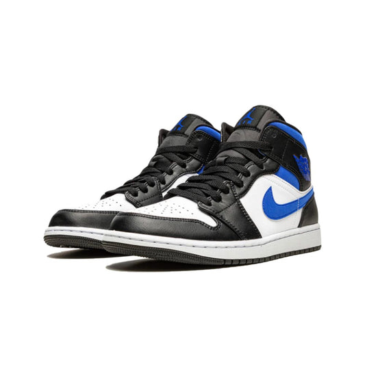 Nike Air Jordan 1 Mid White Black Racer Blue - 554725-140 - Sn Supply Solo Sneakers Originali